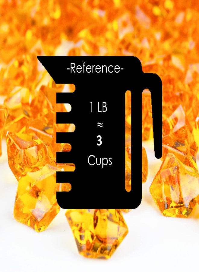 سي واي إس إكسيل أحجار ثلجية أكريليك من سي واي إس إكسل لملء المزهريات، أحجار كريمة أكريليك لتزيين الطاولات، للمناسبات، وتزيين أعياد الميلاد (ثلج أكريليك برتقالي، 1 باوند) - Image 2